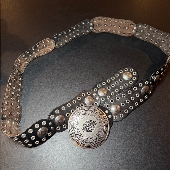 Harley-Davidson Black Belt with Silver Detailing - Picture 1 of 5